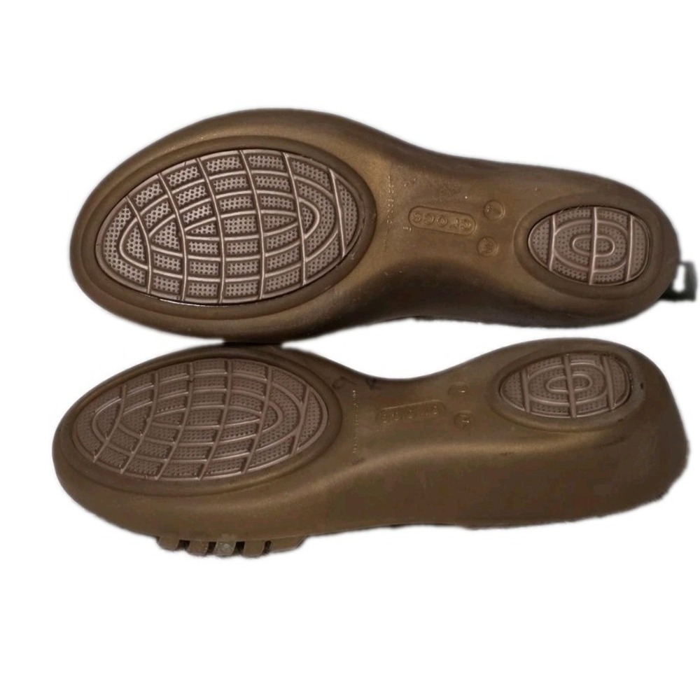 Crocs Isabella Sandals Womens 7 US Strappy Jelly Mini Wedge Bronze Gold Glitter - Picture 5 of 7